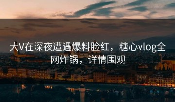 大V在深夜遭遇爆料脸红，糖心vlog全网炸锅，详情围观