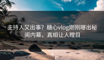 主持人又出事？糖心vlog刚刚曝出秘闻内幕，真相让人瞠目