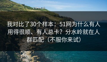 我对比了30个样本：51网为什么有人用得很顺、有人总卡？分水岭就在人群匹配（不服你来试）