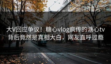 大V回应争议！糖心vlog疯传的溏心tv背后竟然是真相大白，网友直呼过瘾