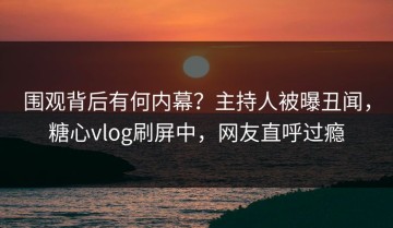 围观背后有何内幕？主持人被曝丑闻，糖心vlog刷屏中，网友直呼过瘾
