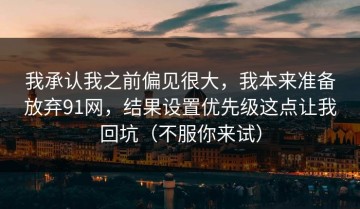 我承认我之前偏见很大，我本来准备放弃91网，结果设置优先级这点让我回坑（不服你来试）