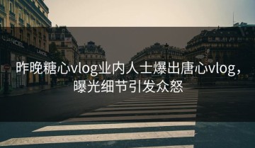 昨晚糖心vlog业内人士爆出唐心vlog，曝光细节引发众怒