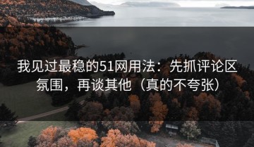 我见过最稳的51网用法：先抓评论区氛围，再谈其他（真的不夸张）