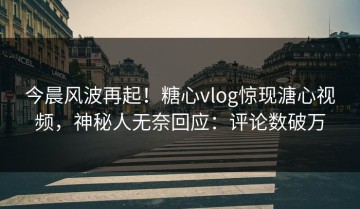 今晨风波再起！糖心vlog惊现溏心视频，神秘人无奈回应：评论数破万