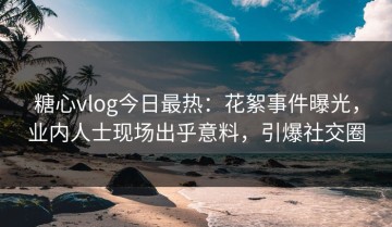 糖心vlog今日最热：花絮事件曝光，业内人士现场出乎意料，引爆社交圈