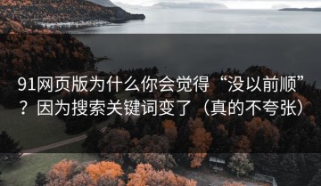 91网页版为什么你会觉得“没以前顺”？因为搜索关键词变了（真的不夸张）
