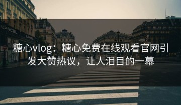糖心vlog：糖心免费在线观看官网引发大赞热议，让人泪目的一幕