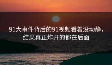 91大事件背后的91视频看着没动静，结果真正炸开的都在后面