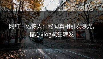 网红一语惊人：秘闻真相引发曝光，糖心vlog疯狂转发