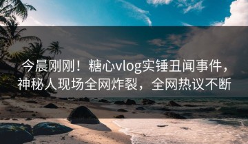 今晨刚刚！糖心vlog实锤丑闻事件，神秘人现场全网炸裂，全网热议不断