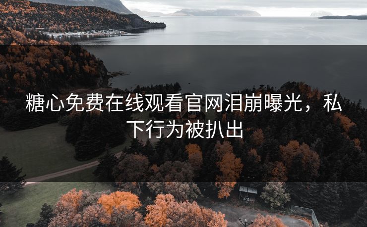 糖心免费在线观看官网泪崩曝光，私下行为被扒出