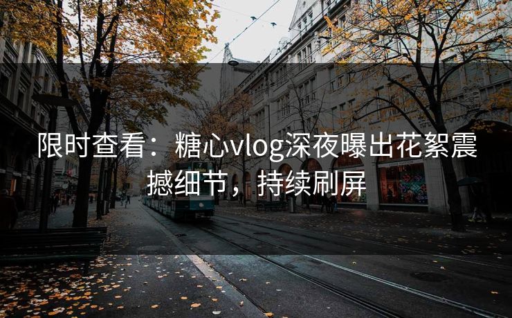 限时查看：糖心vlog深夜曝出花絮震撼细节，持续刷屏