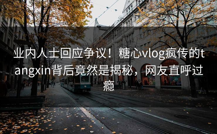 业内人士回应争议！糖心vlog疯传的tangxin背后竟然是揭秘，网友直呼过瘾