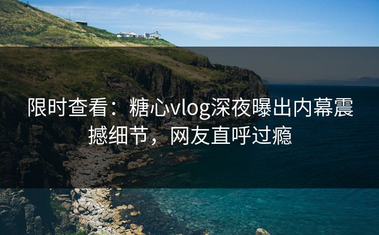 限时查看：糖心vlog深夜曝出内幕震撼细节，网友直呼过瘾