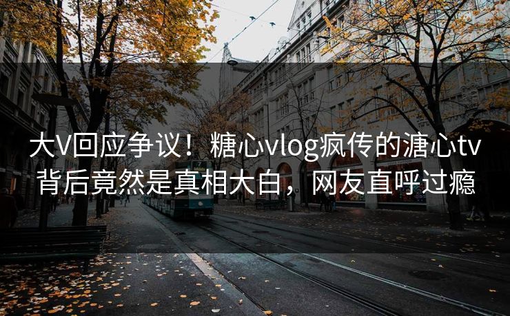 大V回应争议！糖心vlog疯传的溏心tv背后竟然是真相大白，网友直呼过瘾