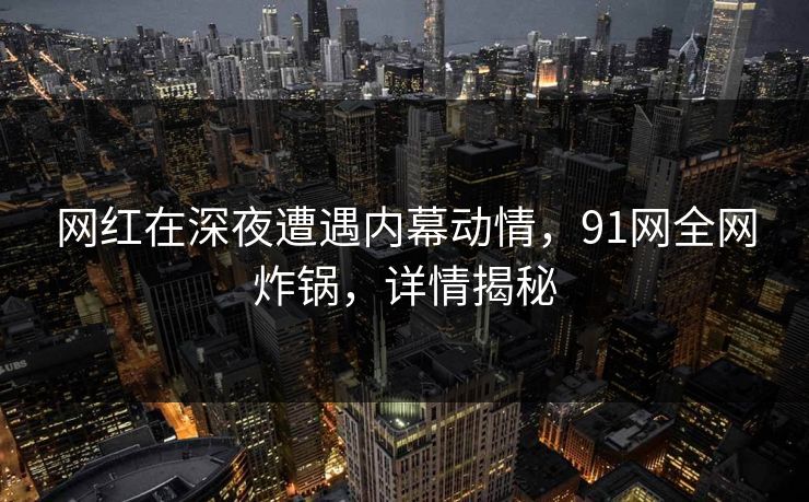 网红在深夜遭遇内幕动情，91网全网炸锅，详情揭秘