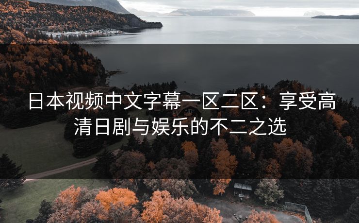 日本视频中文字幕一区二区：享受高清日剧与娱乐的不二之选